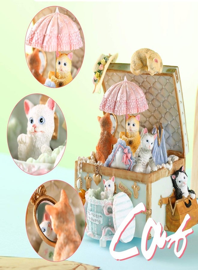 Mr.Winder Cat Music Box Gift for Girlfriend Wife Daughter Grandma Granddaughter Sister Friends, Cute Kitty Musical Box Anniversary Birthday Gifts Kitten Lover Mother Day Present - Image 4